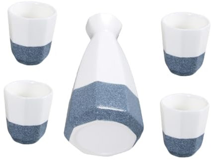 Ciieeo Sake Japonés De Cerámica Botella y Tazas Diseño Elegante con Acabado para Celebraciones y Reuniones