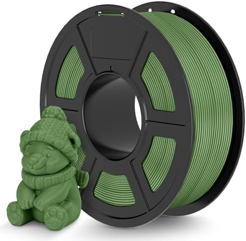 TECBEARS Matte PLA Filament 1.75 OlivGrün 1KG, High Speed PLA 3D Drucker Filament mit Matter Oberfläche für 0-600 mm/s Hochgeschwindigkeitsdruck, Maßgenauigkeit +/- 0.02mm, Oliv Grün