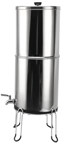 Système de Filtre à Eau en Acier Inoxydable, Filtration par gravité de 2,9 GAL avec Grande capacité pour Camping-car à Domicile, Léger et Portable pour une Utilisation Polyvalente
