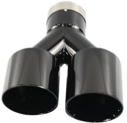 Terminale Scarico Auto Accessori Per Auto Tubo Di Scarico Marmitta Per Tubo Di Scarico Laterale Dritto A Doppia Uscita In Acciaio Inossidabile 304 E Lucido Di Tipo Y Tubo Coda Scarico(-03-60mm out 76m