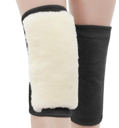Fleece-Kniewärmer – Kniebandage aus dicker Wolle – Kniebandage hält warm, Outdoor-Knieschutz für Fahrräder, Motorräder mit hochwertiger Textur, Radfahren, Wandern, Skifahren, Snowboarden