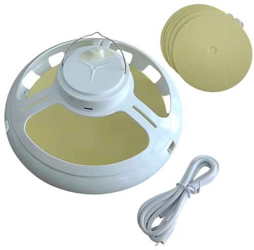 Pièges aux puces avec 5 Coussinets Collants Catcher de Lutte antiparasitaire pour extérieur intérieur (Blanc)