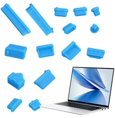 Copripresa - Connettore computer anti-polvere maschio, modello universale per computer portatile, 16 pezzi, cover in silicone anti-polvere, tappo di protezione per porta computer portatile USB tipo C