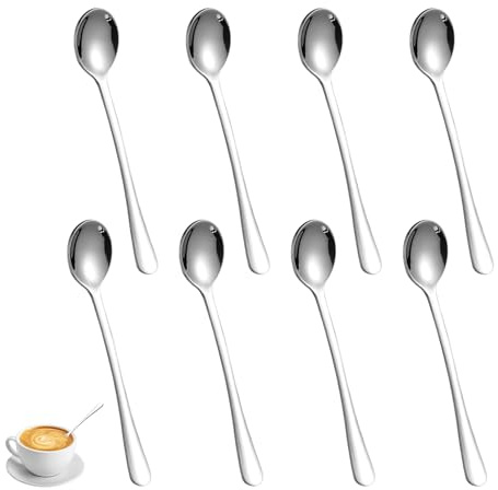 8 Stück espressolöffel,kleine löffel,kaffeelöffel 9cm,Teelöffel,esslöffel,espresso löffel mini,eierlöffel edelstahl für Gewürzgläser,gewürzlöffel,Gewürze,Esslöffel Spoon Set,Latte Macchiato Löffel