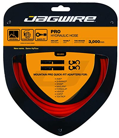 BREMSLEITUNGSET JAGWIRE HYFLOW (TEFLON/KEVLAR) 3000MM ORANGE | Jagwire Pro Hydraulisches Scheibenbremsschlauch-Set, 3000 mm, Kevlar-verstärkt, Orange