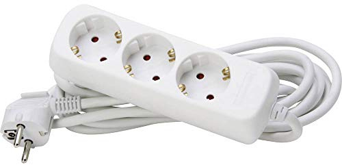 Kopp 128690659 3-Fach Steckdosenleiste Standard, 5 m Zuleitung, weiß