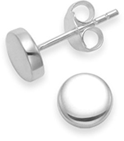 Heather Needham Sterling Silver round Earrings - Highly polished round silver studs - size: 6mm x 2mm deep.Gift Boxed 5340.