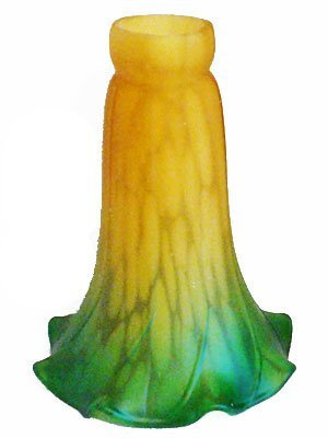 Lampenschirm mit Ersatzglas, für Lampen und Leuchter, Liberty Flute, Farben: Organge, Grün