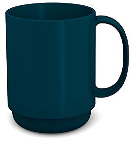 Ornamin Mug with Handle 300 ml Teal (model 510) | stable coffee mug made of plastic, coffee cup, reusable cup, tea cup