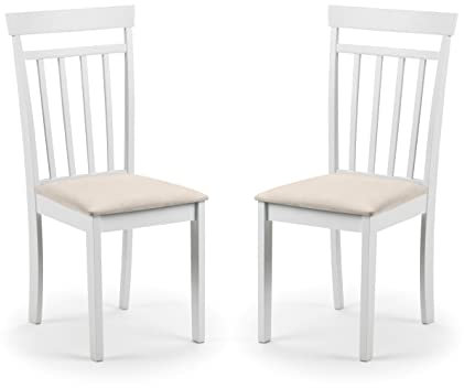 Julian Bowen Coast Esszimmerstühle, 2er-Set, Weiß, Höhe: 94, Breite: 44, Tiefe: 50 cm
