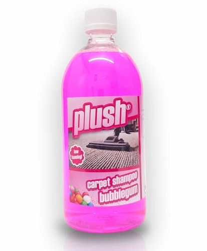 Plush Carpet Cleaner Solution, Pet Carpet Shampoo Spot Stain Remover 1L | Bubblegum Scent - Powerful machine carpet shampoo that lifts deep dirt and stains, neutralises odours, leaves carpets fresh