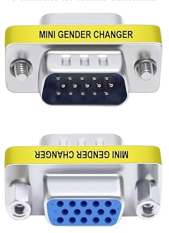 CABLEPELADO - Adattatore VGA femmina-maschio, Accoppiatore SVGA, adattatore per cambio di genere, HDB15, 15 pin, femmina-maschio