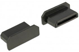 Delock 64028 Staubschutz für HDMI mini-C Buchse ohne Griff 10 Stück Schwarz