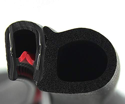 SMI-Dichtungsprofil DS13 für 1-4mm PVC mit Stahleinlage /EPDM Moosgummi selbstklemmend ohne Kleber - Kantenschutz mit Dichtung seitlich, Kantenschutzdichtprofil für Auto, Kofferraum (3 m)