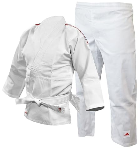 Adidas | Club Judo Gi for Kids, Boys & Girls | Durable Polycotton Judo Uniform with White Belt Included, 250g/ 9oz