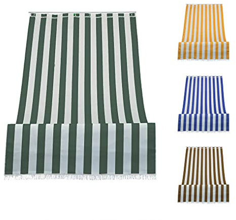 Tata Home Tenda da Sole a Righe per Balcone Veranda o Terrazzo con Anelli e Ganci Tessuto Resistente da Esterno Misura cm 280x300 Colore Verde