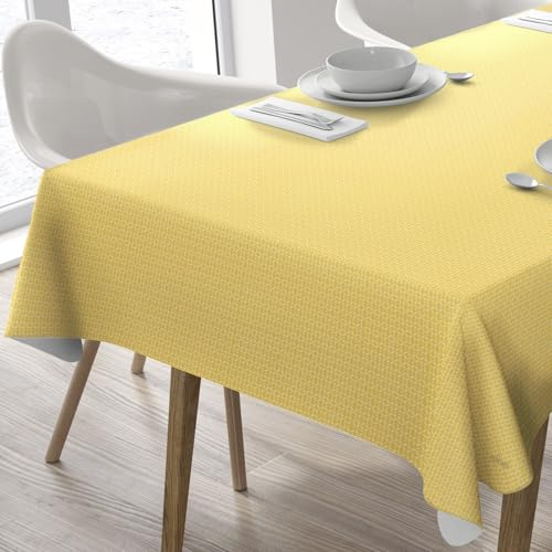 Home Direct Rektangulär laminerad vaxduk vaxduk 140 x 180 cm gul