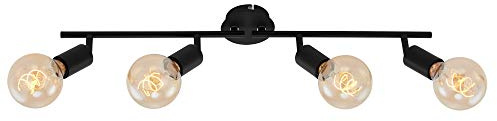 BRILONER - Deckenlampe Vintage schwenkbar, E27 Fassung, max. 60 Watt, Deckenleuchte, Lampe, Wohnzimmerlampe, Schlafzimmerlampe, Küchenlampe, Deckenstrahler, 69,5x10x10,5 cm, Schwarz