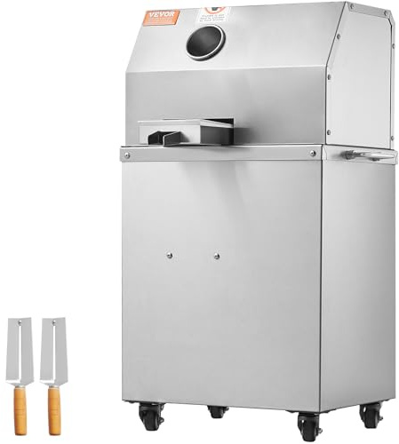 VEVOR Sugar Cane Juicer Machine, 800W Electric 3 Rollers 304 Stainless Steel Rollers 660lb/h Output Sugar Cane Juicer Press with Acrylic Transparent Door for Commercial Use