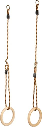 small foot Turnringe aus Holz, Schaukelringe mit längenverstellbaren Seilen, für Kinder und Erwachsene, 3+, 11592