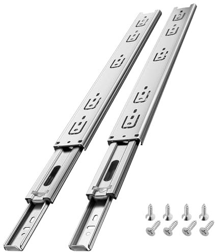 AOLISHENG Edelstahl-Schubladenschienen Vollauszug 250 mm Küchenschrank seitliche Montage Kugellager Schubladenschienen Ersatz Schwerlast 45 kg Tragkraft 1 Paar (2er-Pack)