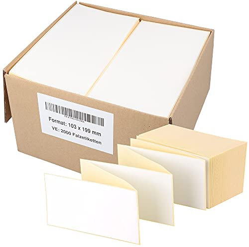Labelident Versandlabel 4x8-103 x 199 mm I 2.000 Thermo-Etiketten I Selbstklebende Leporello Versandaufkleber I Formatgleich mit DHL 910-300-600 Common Label