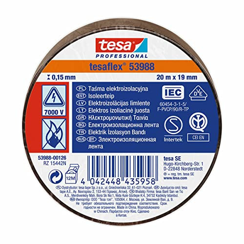 tesa Tape, S.A. Isolierband, 20 x 19 cm, braun 53988-126