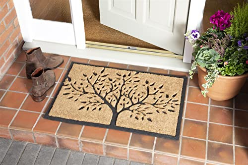 PRIDE OF PLACE Large Front Door Mat for Outdoor Use | Heavy Duty Welcome Door Mat (100% Natural Coir) with Non Slip Latex Backing (60x90cm)