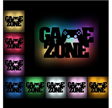 Namofactur RGB Lampada da parete luce notturna Gamezone con telecomando Regalo Gaming Accessori Regalo Regali Camera Deco