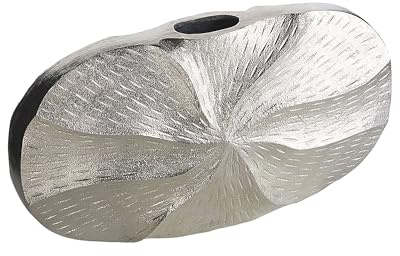 Blumenvase Aluminium Silber 21 cm Handarbeit Dekoration edel Urgench