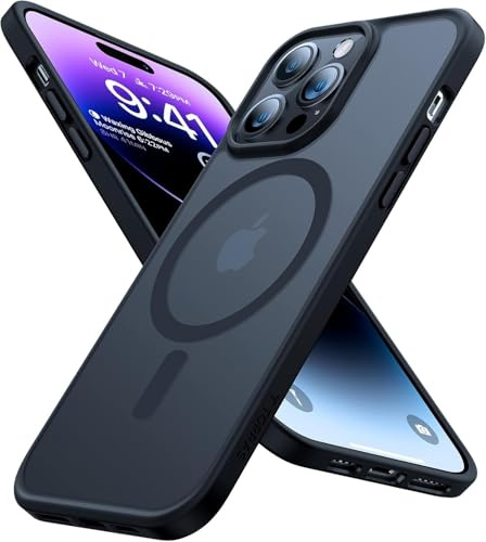 TORRAS for iPhone 14 Pro Max Case with MagSafe, 12FT Military Shockproof, Slim Thin but Sturdy, Velvety Touch and Anti-Slip Texture, Magnetic Protective for iPhone 14 Pro Max Case Cover, Matte Black