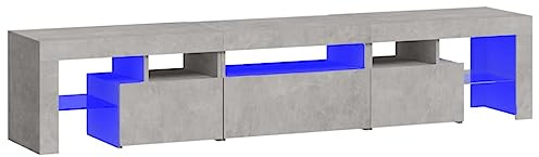 vidaXL TV-Schrank mit LED-Leuchten Betongrau 200x36,5x40 cm