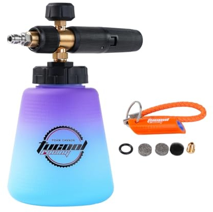 Tucool Racing Schneeschaumkanone 1/4 Zoll Schnellverbinder, Autowaschschaum Sprüher Schaumkanone für Kärcher K1700 K1800 K1900 (1/4 Quick Connect Violet)