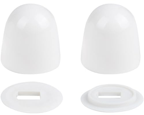 1 Pair Universal Toilet Bolt Caps - White Plastic Screw Covers for Toilet Seat Installation, Durable and Easy to Clean