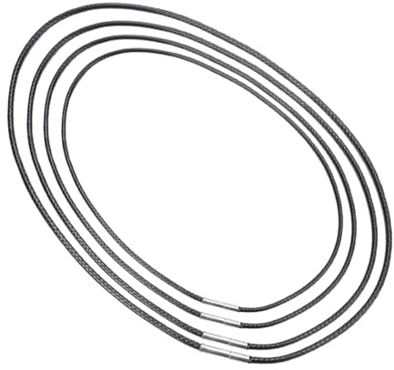 Tadipri Kunstleder Kette Schwarz Gewebt mit Verschluss für Herren Damen 3mm Breit,4st Damenkette Herrenkette Necklace Frauen Männer Schmuck,Kette mit Gravur Personalisierte Geschenke