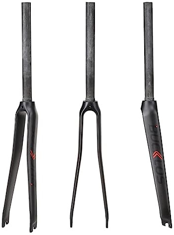 BUCKLOS 28.6mm 700C Full Carbon Fiber Road Bike Rigid Fork, C-Type Clamp Brake, 1-1/8 Threadless Straight Tube Superlight 3K T800 Bicycle Front Fork
