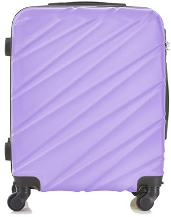 R.Leone Valigia EasyJet 56x45x25 cm Trolley Bagaglio a mano in ABS 4 Ruote 2130 (S 56x45x25cm, Lilla)
