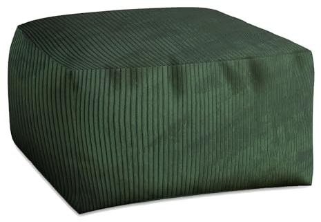 DreamRoots Pouf Hocker Fußhocker Cord, Cube 70x70x40cm, Forest Symphony | Couch Hocker, Sitzsack, Wohnzimmer, für Sessel & Sofa, Sitz Poof, Sessel Pouf, leicht
