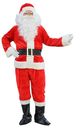 SELORE Costume de Père Noël pour Hommes Complet de Déguisement de Noël Homme(XXL)