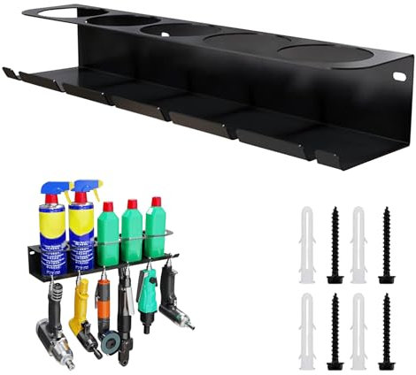GHIBFBT Spray Bottle Holder, 5 Can Space Saving Wall Mounted Metal Spray Can Storage Rack, Stable Spray Bottle Organizer for Garage, Workshop (2, 6 Slot Type)
