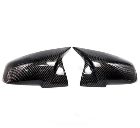 ECLUT Auto Spiegelkappen RüCkspiegel Kappe Für Serie 1 2 3 4 XM 420i F20 F21 F22 F23 F30 F32 F33 F36 X1 echte Real Carbon Fiber Seitenspiegel Abdeckkappen (Color : 2pcs Real Carbon)