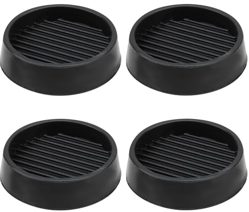 4 Pcs Furniture Caster Cups 2x2 Round Rubber Furniture Pads, Non Slip Gripper Furniture Feet Anti Skid Furniture Coasters Bed Stopper Floor Legs Protectors Table Chair Stoppers(Black)