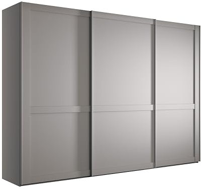 WIEMANN Schwebetürenschrank Landhausstil Kleiderschrank 300cm breit, Kieselgrau Dekor, Höhe 217cm, Marlow