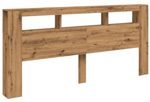 vidaXL Cabecero LED Madera ingeniería Roble Artisan 220x18,5x103,5 cm