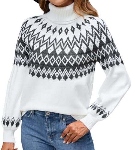 Genfien Maglioni da Donna Maglione a Collo Alto da Donna Elegante Dolcevita Invernale Caldo Basic Pullover Maglione di Natale Classico Casual