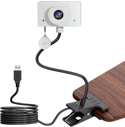 Danyesth PC ögonkontakt webbkamera 1080p med mikrofon, plug and play datorkamera med justerbar svanhals, central webbkamera för zoom, videosamtal, skype, team