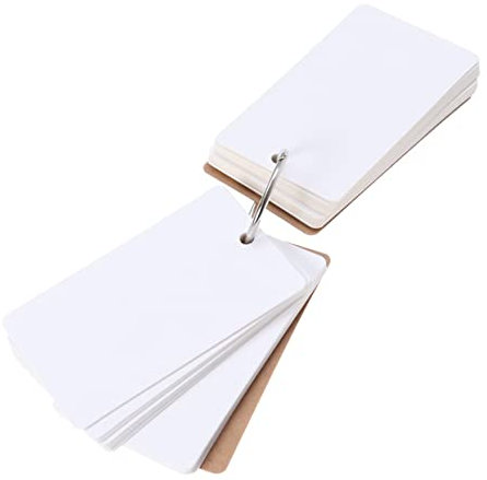 JEWEDECO Ringbinder Karte Easy Flash Kraftpapier Lernkarten Lesezeichen Diy Gruß Index Weiß