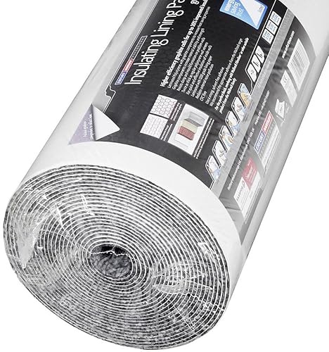 WPE® Thermal Graphite Wall Lining Paper - 10m Long [Not 7.5m Long Like Others], Thick & Durable Paste-The-Wall Insulation Roll for Energy Efficiency & Heat Protection