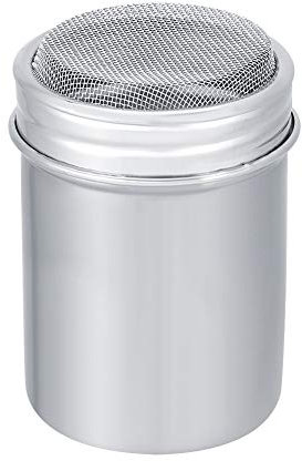 Akozon Botella Mezcladora de Polvo de Acero Inoxidable - Dispensador de Condimentos de Acero Inoxidable 304 para Hornear, café y Cocinar - Tamiz de Malla Fina para Espolvorear