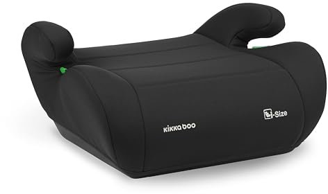 KikkaBoo i-UP Kinderautositz Booster, i-Size, 125-150 cm, Autositzgruppe 3, 7 bis 12 Jahre alt, 22 bis 36 kg, Auto Booster, leichter Einbau mit Gurt, Schwarz